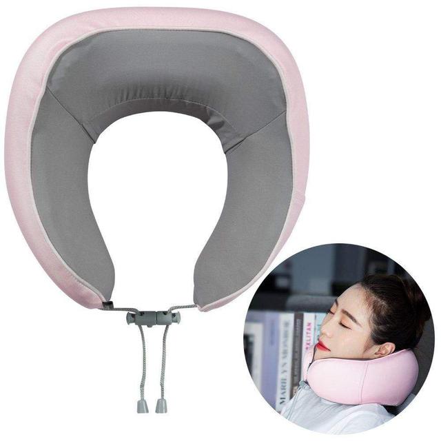 baseus thermal series memory foam u shaped neck pillow with 2 packs of hot compress patches for replacement pink - SW1hZ2U6NzUzMTY=