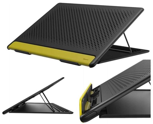 حامل لابتوب قابل للطي Baseus Let''s go Mesh Portable Laptop Stand – رمادي / أصفر - SW1hZ2U6NzUxNTA=