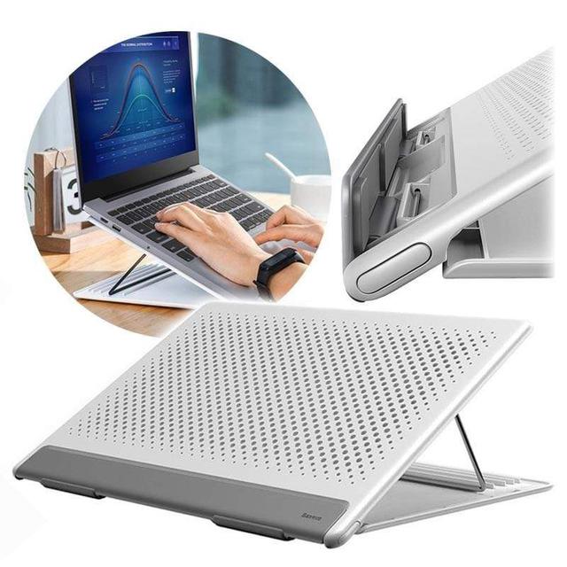 حامل لابتوب قابل للطي Baseus Let''s go Mesh Portable Laptop Stand – أبيض / رمادي - SW1hZ2U6NzUxNDY=