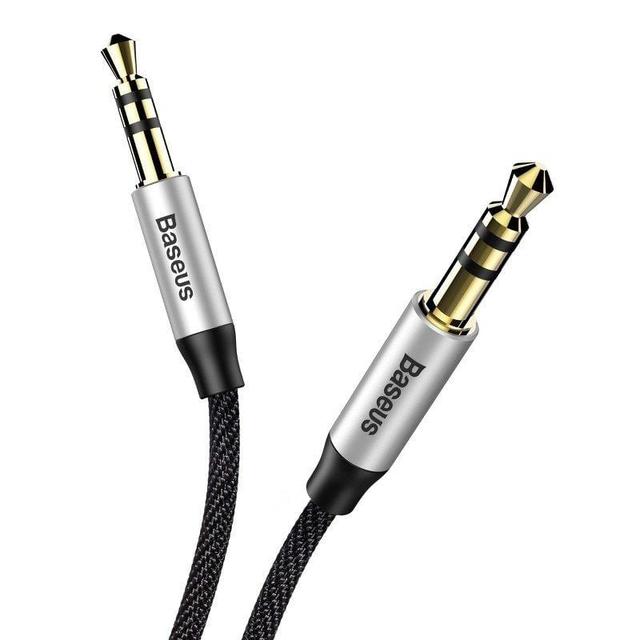 كابل الصوت Baseus Yiven Audio Cable 3.5 male Audio M30 1M فضي وأسود - SW1hZ2U6NzY4NTg=