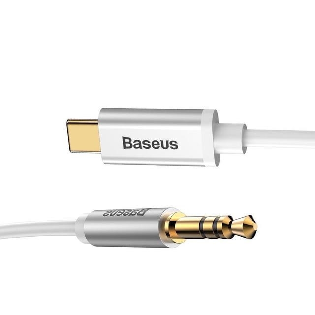 كابل الصوت Baseus Yiven Type-C male To 3.5 male Audio Cable M01 الأبيض - SW1hZ2U6NzY1MTQ=