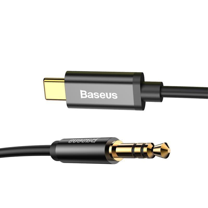 كابل الصوت Baseus Yiven Type-C male To 3.5 male Audio Cable M01 أسود