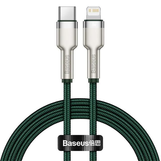baseus cafule series metal data cable type c to ip pd 20w 2m green - SW1hZ2U6NzU4NzE=