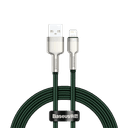 كابل Baseus Cafule Series Metal Data Cable USB to IP 2.4A 2 متر أخضر - SW1hZ2U6NzYwNDM=