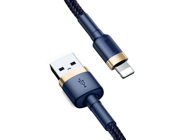كابل Baseus cafule Cable USB For iP 2.4A 1 متر - أزرق / ذهبي - SW1hZ2U6NzY3ODY=
