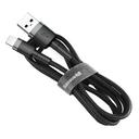 كابل Baseus cafule Cable USB For lightning 2.4A 1M 1 متر – رمادي/أسود - SW1hZ2U6NzY3OTc=