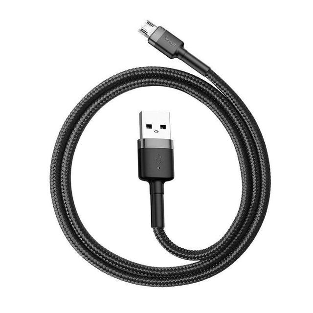 كابل Baseus cafule Cable USB For Micro 1.5A 2 متر -رمادي + أسود - SW1hZ2U6NzY2Mzk=