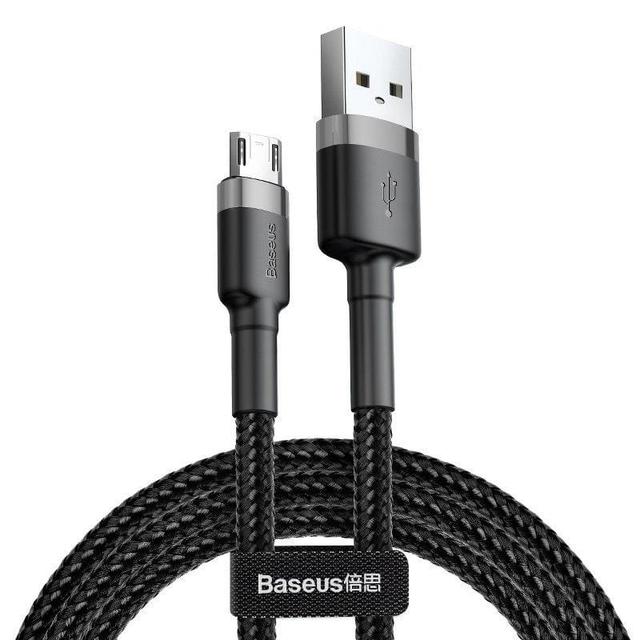 كابل Baseus cafule Cable USB For Micro 1.5A 2 متر -رمادي + أسود - SW1hZ2U6NzY2MzU=