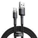كابل Baseus cafule Cable USB For Type-C 3A ١ متر -رمادي+ أسود - SW1hZ2U6NzY3NzI=
