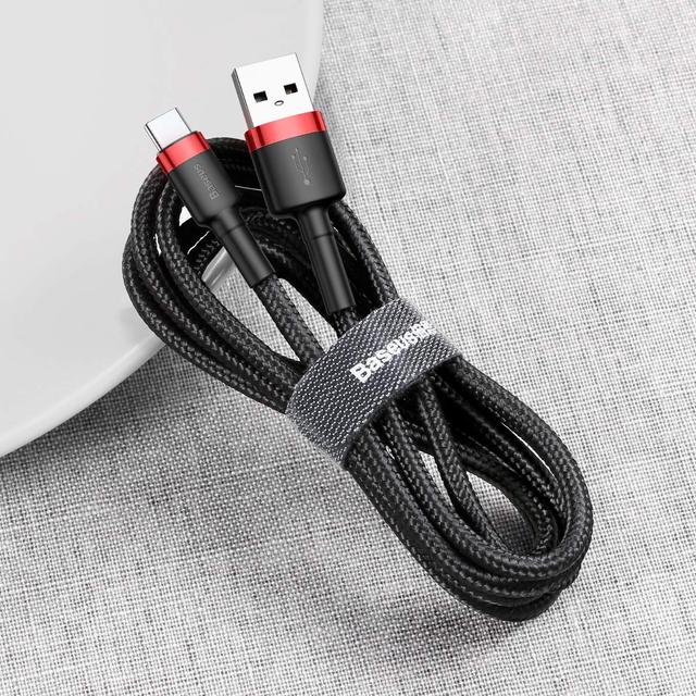 كابل Baseus cafule Cable USB For Type-C 3A ١ متر -احمر+ أسود - SW1hZ2U6NzY3Nzg=