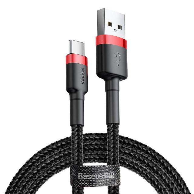 كابل Baseus cafule Cable USB For Type-C 3A ١ متر -احمر+ أسود - SW1hZ2U6NzY3Nzk=