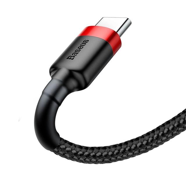 كابل Baseus cafule Cable USB For Type-C 3A ١ متر -احمر+ أسود - SW1hZ2U6NzY3ODE=