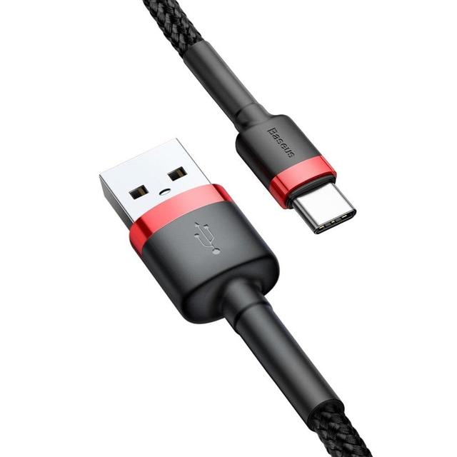 كابل Baseus cafule Cable USB For Type-C 2A 2 متر -احمر+ أسود - SW1hZ2U6NzY2NjM=