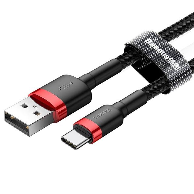 كابل Baseus cafule Cable USB For Type-C 2A 2 متر -احمر+ أسود - SW1hZ2U6NzY2NjE=