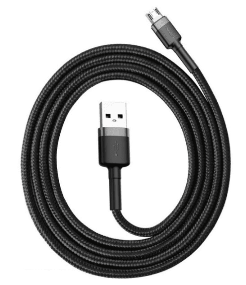كابل Baseus cafule Cable USB For Type-C 2A 3 متر - رمادي+ أسود - SW1hZ2U6NzY1NTU=