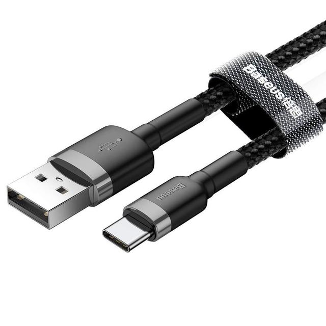 كابل Baseus cafule Cable USB For Type-C 2A 2متر - رمادي+ أسود - SW1hZ2U6NzY2NTQ=