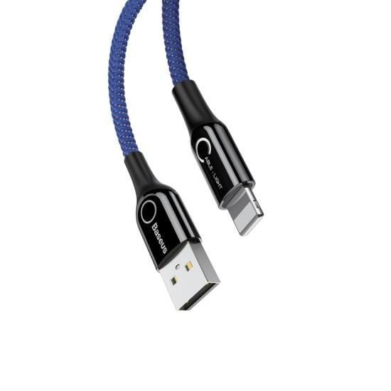 كابل Baseus C-shaped Light Intelligent power-off Cable 1 متر -أزرق - SW1hZ2U6NzYzOTM=