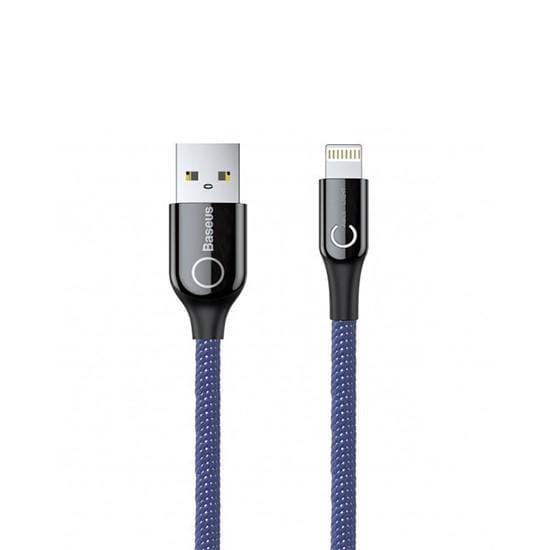 كابل Baseus C-shaped Light Intelligent power-off Cable 1 متر -أزرق - SW1hZ2U6NzYzOTI=