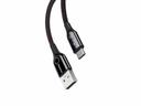 كابل Baseus C-shaped Light Intelligent power-off Cable USB For Type-C 3A 1 متر -أسود - SW1hZ2U6NzYxMjU=