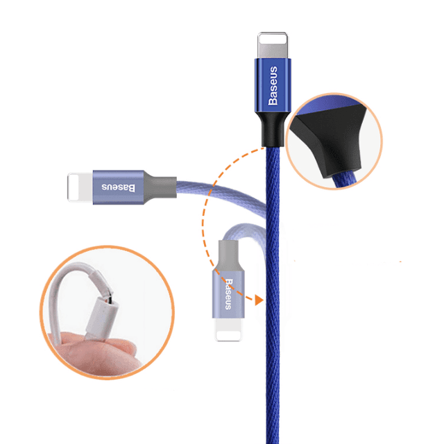 كابل Baseus Yiven Cable For Apple  ١.٢  متر -  أزرق داكن - SW1hZ2U6NzY4NTE=