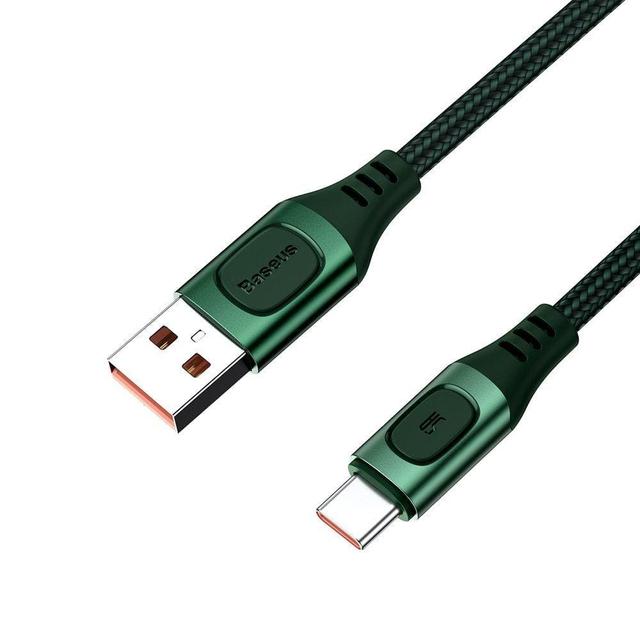 كابل Baseus Flash Multiple Fast Charge Protocols Convertible Fast Charging Cable USB For Type-C 5A  1 متر - أخضر - SW1hZ2U6NzYxMTA=