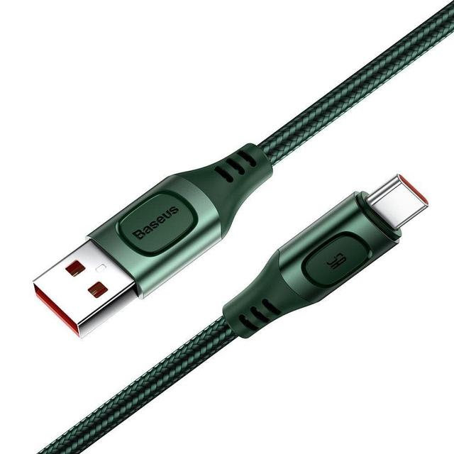 كابل Baseus Flash Multiple Fast Charge Protocols Convertible Fast Charging Cable USB For Type-C 5A  2 متر - أخضر - SW1hZ2U6NzU5MDM=