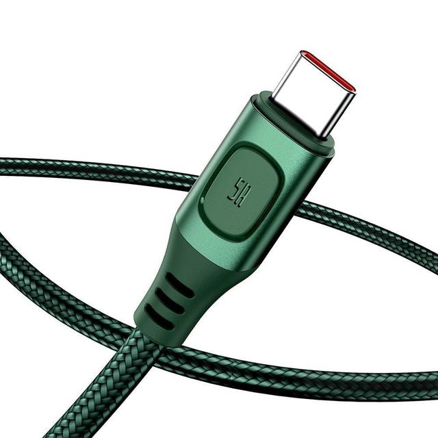 كابل Baseus Flash Multiple Fast Charge Protocols Convertible Fast Charging Cable USB For Type-C 5A  2 متر - أخضر - SW1hZ2U6NzU5MDI=