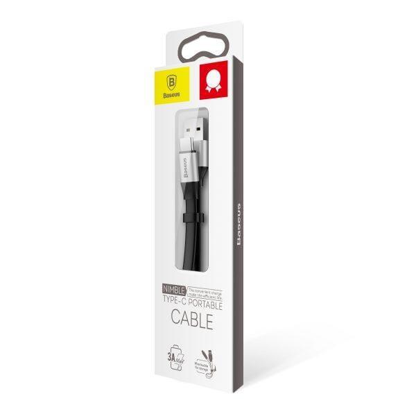 كابل Baseus Nimble Type-C Portable Cable ٢٣ سم - فضي - SW1hZ2U6NzY5Mzk=