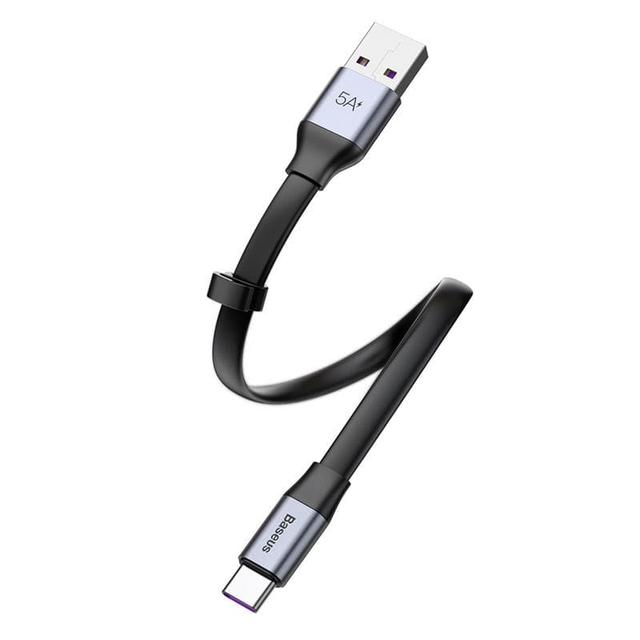 كابل Baseus Simple HW Quick Charge Charging Data Cable USB For Type-C 40W 23cm- أسود / رمادي - SW1hZ2U6NzY4NjY=