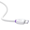 كابل Baseus Purple Ring HW Quick Charging USB Cable For Type-C 40W 1m أبيض - SW1hZ2U6NzY3Mjg=