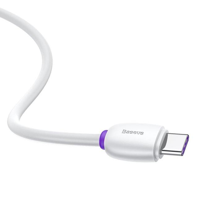 كابل Baseus Purple Ring HW Quick Charging USB Cable For Type-C 40W 1m أبيض - SW1hZ2U6NzY3Mjg=