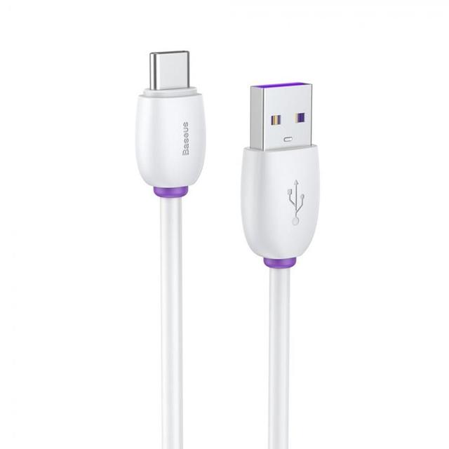 كابل Baseus Purple Ring HW Quick Charging USB Cable For Type-C 40W 1m أبيض - SW1hZ2U6NzY3Mjc=