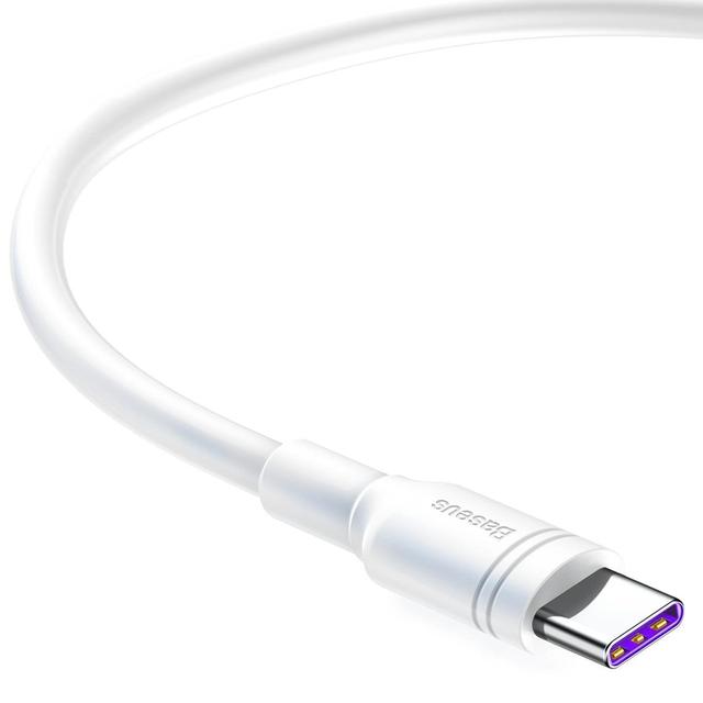 كابل Baseus Double-ring Huawei quick charge cable USB For Type-C 5A 0.5m ابيض - SW1hZ2U6NzY5NTc=