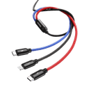 baseus three primary colors 3 in 1 cable usb for m l t 3 5a 1 2m black - SW1hZ2U6NzY0MDc=