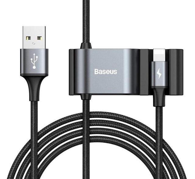 baseus special data cable for backseat usb to ip dual usb black - SW1hZ2U6NzU5MjQ=