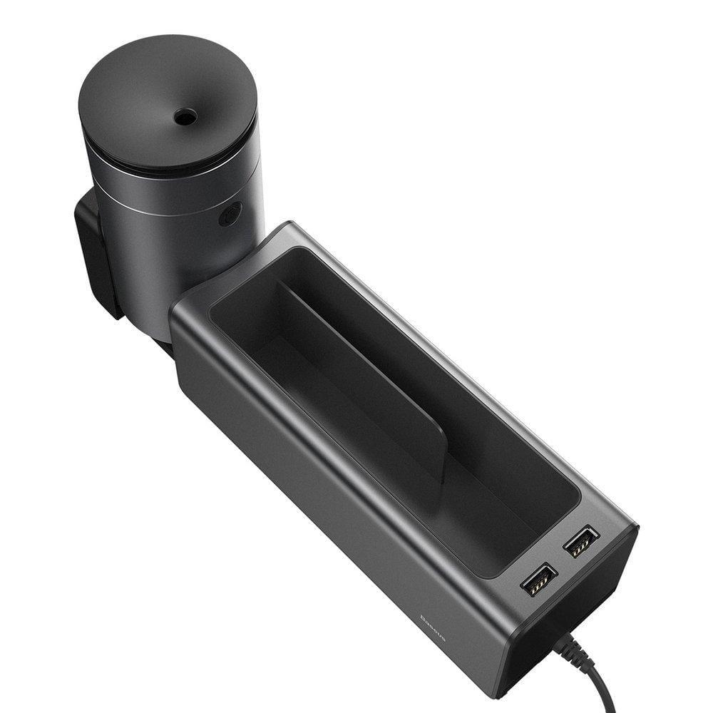 مسند ذراع وشاحن للسيارة  Baseus Deluxe Metal Armrest Console Organizer(dual USB power supply) اسود - cG9zdDo3NTA1MQ==