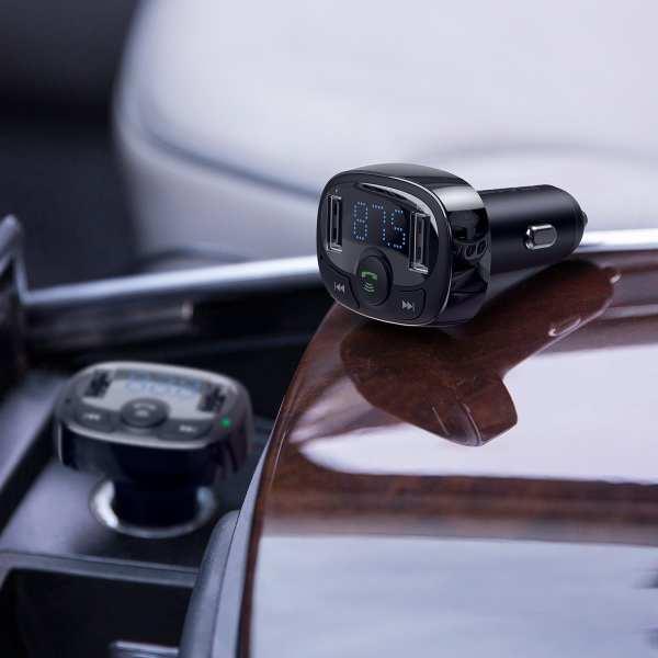 شاحن السيارة Baseus T typed S-09 wireless MP3 car charger– أسود - SW1hZ2U6NzUzNjk=