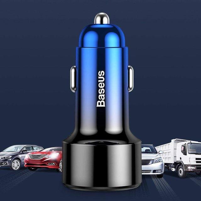 baseus magic series pps digital display type c pd qc intelligent dual quick charging and car charging of 45w blue - SW1hZ2U6NzU1NzE=