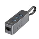 قاعدة التوصيل Baseus Steel Cannon Series USB A to USB3.0*3+RJ45 HUB Adapter رمادي غامق - SW1hZ2U6NzQ5MTk=