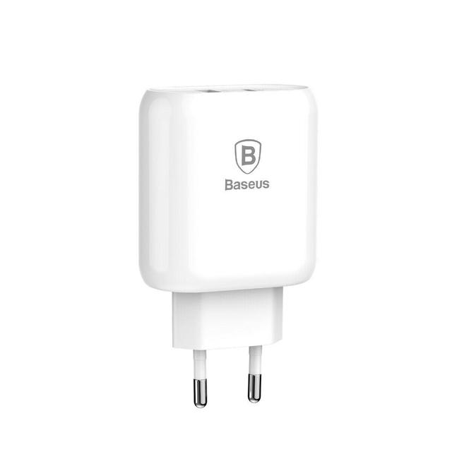 شاحن BASEUS BOJure Series quick charge charger 32W /USB PORT ANF TYPEC PD QUICK（EU）الأبيض - SW1hZ2U6NzUxNjA=