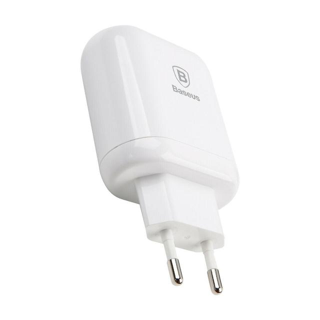 شاحن Baseus Bojure Series Dual-USB quick charge charger for 23W （EU） الأبيض - SW1hZ2U6NzU2MzY=