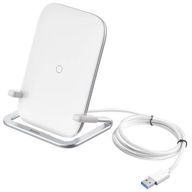 baseus rib horizontal and vertical holder wireless charging 15w white - SW1hZ2U6NzUwMTE=