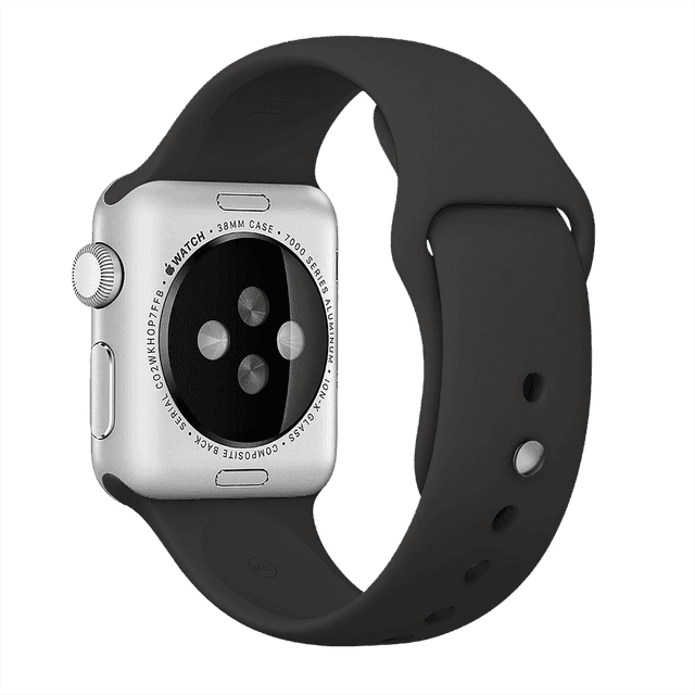 behello premium apple watch 38 40mm silicone strap black - SW1hZ2U6NTU2NzY=