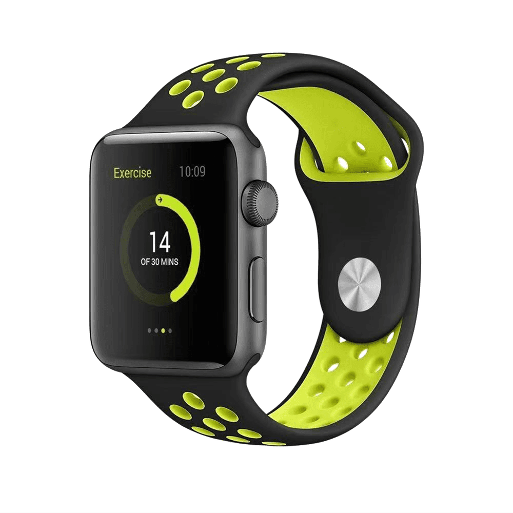 حزام ساعة BeHello - Apple Watch 42/44mm Silicone Strap - أسود / أصفر