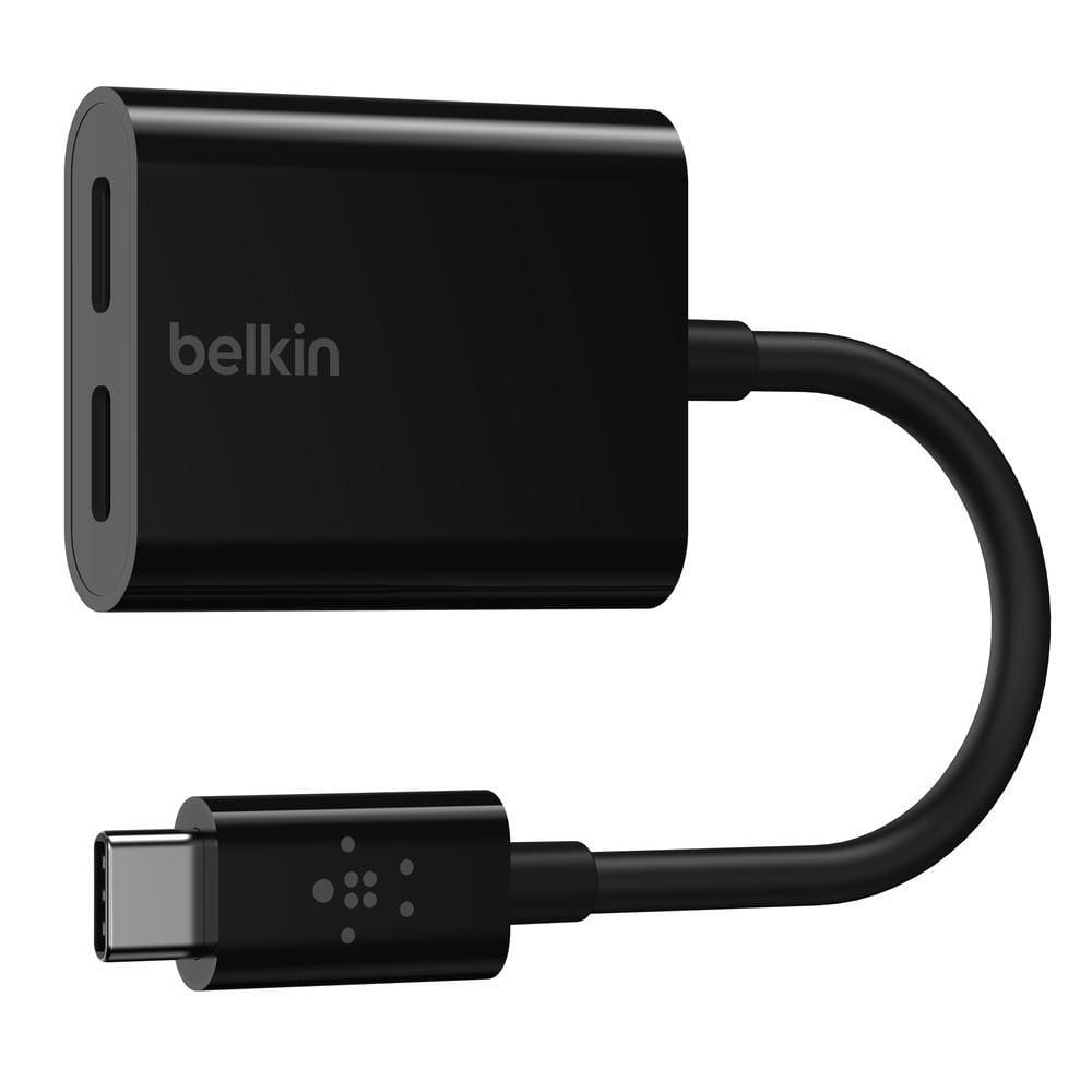 محول طاقة Belkin - ROCKSTAR 3.5mm Audio + USB-C Charge Adapter - 1}