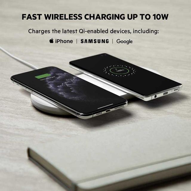 belkin dual wireless charging pad 10w white - SW1hZ2U6NjkyOTY=