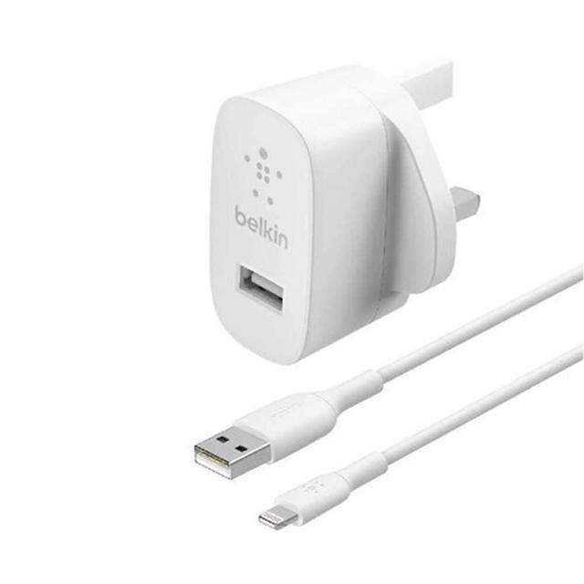belkin usb a wall charger 12w with lightning cable 1m white - SW1hZ2U6NjkzMDQ=