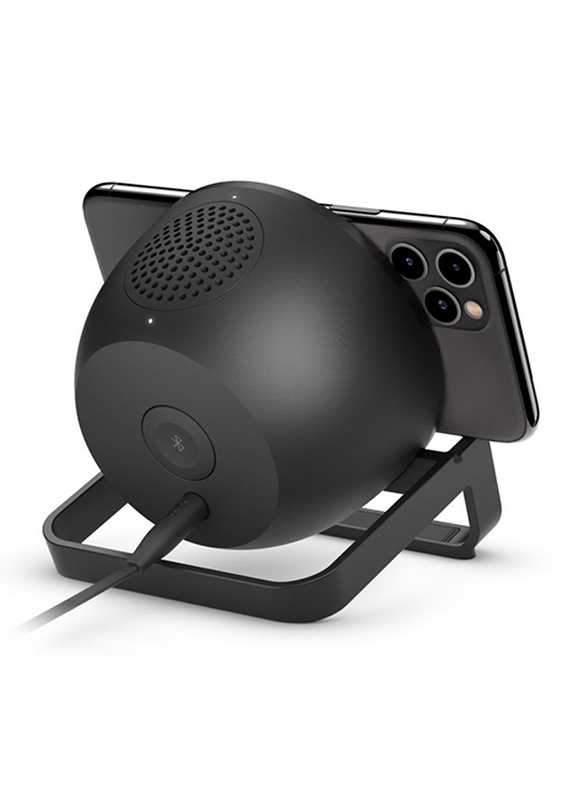 شاحن لاسلكي مع سبيكر  Belkin Wireless Charging Stand with Bluetooth Speaker 10W - Black - cG9zdDo3NzczMw==