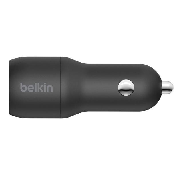 شاحن سيارة مزدوج بمدخلين USB-A بقوة 24 واط مع كيبل Lightning بطول 1 متر Belkin - Boost Charge Dual USB-A Car Charger 24W + 1Meter Lightning to USB-A Cable - Black - SW1hZ2U6NTU3MjA=