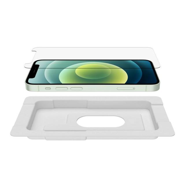 belkin screenforce invisiglass iphone 12 mini screen protector ultraglass w antimicrobial surface 2x stronger anti scratch case friendly w easy align tray clear - SW1hZ2U6NzIwMDY=